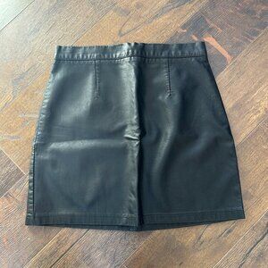 Women's Faux Black Leather Mini Skirt